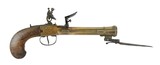"Belgian, Liege Flintlock Pistol with Spring Bayonet (AH5569)" - 2 of 6