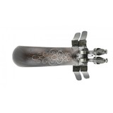 "Rare Pair of Massive 4 Barrel Rotating Cluster Flintlock Pistols (AH5706)" - 13 of 17