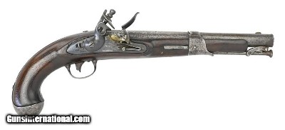 "U.S. Model 1819 Flintlock Pistol by Simeon North (AH5758)"