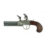 "Rare British 3 Barrel Tap Action Flintlock Pistol by Twigg (AH5168)" - 4 of 5