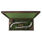 "Cased Pair of Charles Lancaster All Metal Percussion Pistols (AH5879)"
