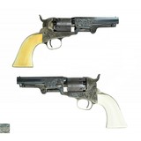 "Beautiful Double Cased Set of Factory Engraved Colt 1849 Pocket Revolvers (C14625)" - 4 of 10