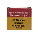 "Old Western Scrounger .22 Winchester Automatic 45 Grain Vintage Ammunition (AM26)" - 3 of 4