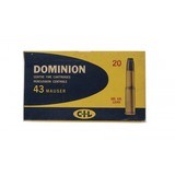 "CIL Dominion .43 Mauser 385 Grain Vintage Ammunition (AM28)" - 1 of 4