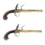 "English Pair of Flintlock Pistols By Staton (AH6316)" - 1 of 12