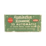 "Remington Kleanbore .25 Automatic 50 Grain Vintage Ammunition (AM58)" - 1 of 3