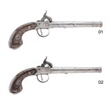 "Pair of Cannon Muzzle Percussion English Pistols (AH6299)" - 1 of 14