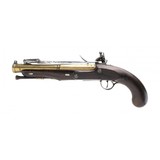 "English Flintlock Blunderbuss Pistol w/ Flip Bayonet (AH6511)" - 4 of 5