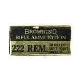 "Vintage Browning .222 Remington Caliber Ammunition (AM104)" - 1 of 2