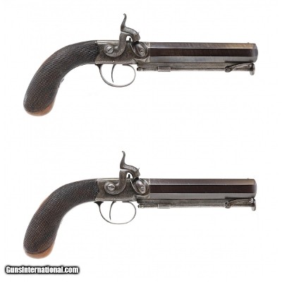 "Pair of English Travelers Pistols by Manton .65 Cal (AH6320)"