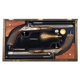 "Cased Pair of Percussion German Dueling Pistols by G. Noack in Berlin .50 Cal (AH6773)" - 1 of 19