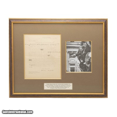 "Theodore Roosevelt Signed Letter to U.S. Senator, Framed (MIS1354)"