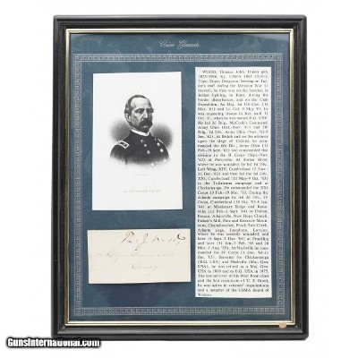 "Framed Union General John Wood with Signature (MIS1359)"