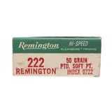"Remington Kleanbore .222 Remington 50 Grain Vintage Ammunition (AM38)" - 3 of 4