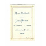 "Christmas Dinner Menu from the Flick House Dated December 25th 1879 (WEC118)" - 1 of 3
