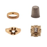 "Two Rings, Cameo and Thimble Which Belonged to Wyatt Earp Third Wife, Sadie Earp (WEC151)" - 1 of 11