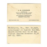 "Two Business Cards for J.G. Conner and Emmett Dalton (WEC168)" - 3 of 3