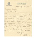 "Letters Pertaining to John Behan With His Resignation From the Treasury Department (WEC209)" - 4 of 4
