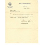 "Letters Pertaining to John Behan With His Resignation From the Treasury Department (WEC209)" - 2 of 4