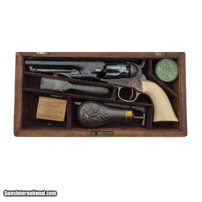 "Beautiful Presentation Factory Engraved Cased Colt 1862 Police (AC353)"