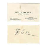 "Business Card for Bullocks Store for Men (WEC179)" - 1 of 3