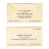 "Two Business Cards for J.G. Conner and Emmett Dalton (WEC168)" - 1 of 3