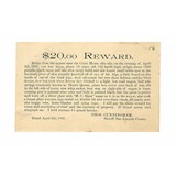 "$20.00 REWARD card for a horse and buggy stolen on April 5th 1897 (WEC127)" - 1 of 2