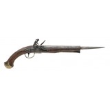"Revolutionary War Era Flintlock Pistol by Waters with Spring Bayonet (AH8110)"