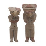 "An Extraordinary Pair of Pre-Classic Ceramic Votive Figures (WEC352)" - 1 of 2