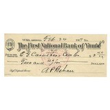 "Antique First National Bank of Yuma Check for $2.40 Dated 1917 to Carruthers (WEC189)" - 3 of 3