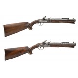 "Beautiful Pair of Stocked Flintlock Blunderbuss Pistols w/ Spring Bayonets (AH8088)" - 1 of 19