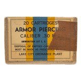 "Lake City .30M2 Armor Piercing Full 20rd Box (AM452)" - 1 of 2