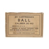 ".30 M2 Ball Eau Claire Ordnance 20rd Box (AM456)" - 1 of 1