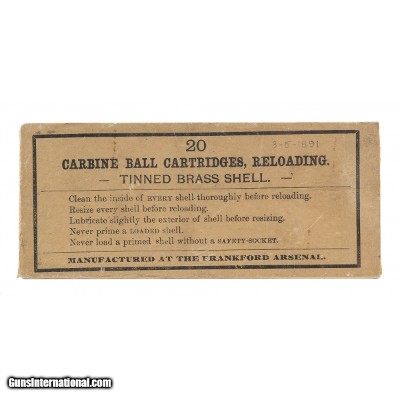 "45-70 Carbine Ball Frankford Arsenal Vintage Ammo (AM502)"