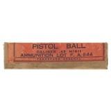 ".45 Caliber 1911 Pistol Ball From Frankford Arsenal (AM686)" - 1 of 2