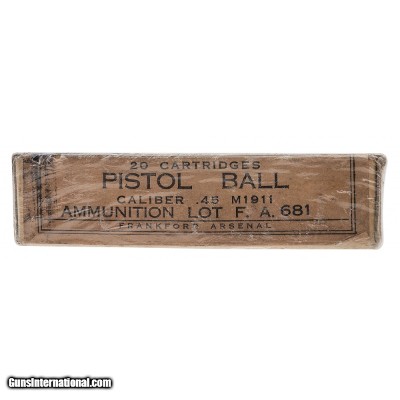 ".45 Caliber 1911 Pistol Ball By Frankford Arsenal (AM681)"