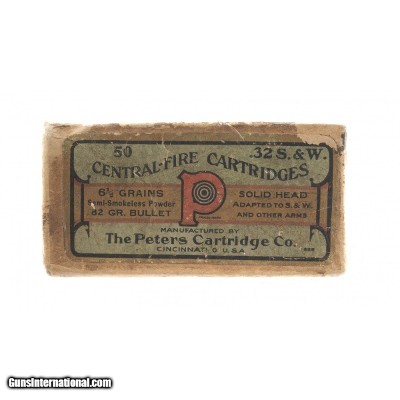 ".32 S&W CF 82gr. Solid Head By Peters (AM775)"