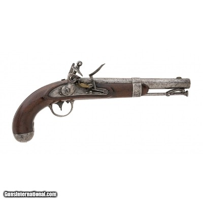 "U.S. Model 1836 flintlock pistol by Waters .54 caliber (AH8308)"