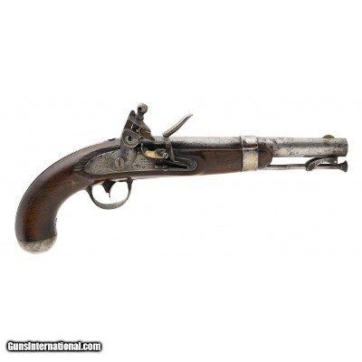 "U.S. Model 1836 flintlock pistol by R. Johnson .54 caliber (AH8311)"