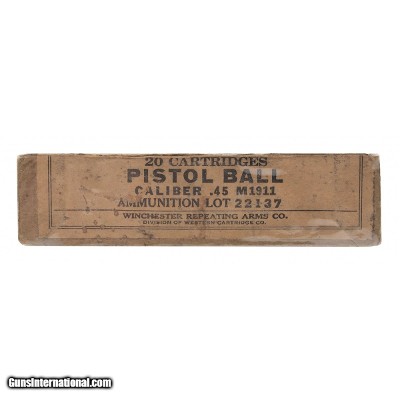 ".45 Cal. Pistol Ball M1911 Ammunition by Winchester.(`AM1085)"