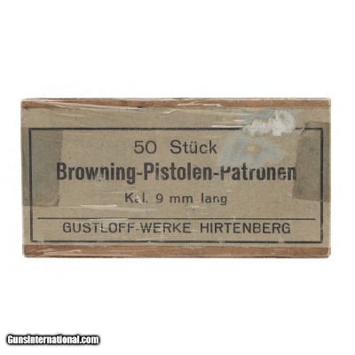 "9mm Long Ammunition By Gustloff-Werk (AN016)"