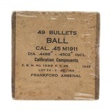 "49 Bullet Only. Cal.45 M 1911 Ball.(AN225)" - 1 of 1