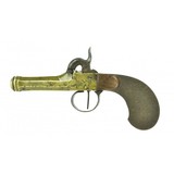 "Belgian Brass Barrel Boxlock Percussion Pistol (AH5256)" - 1 of 4