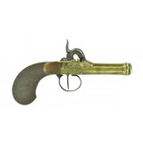 "Belgian Brass Barrel Boxlock Percussion Pistol (AH5256)" - 3 of 4