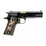 "Colt ""El Gallo Jugado"" Custom Black & Gold .38 Super (C19539) Consignment" - 1 of 7