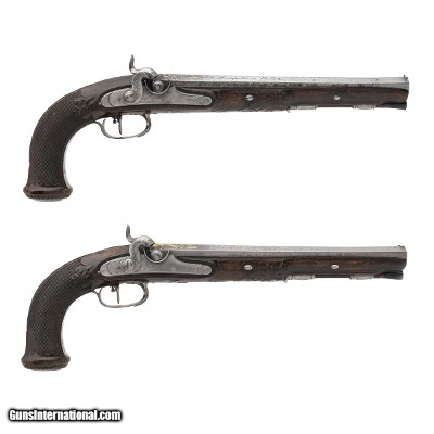 "Very Fine Pair of Percussion Pistols by Nicholas Noel Boutet .60 Cal (AH6177)"