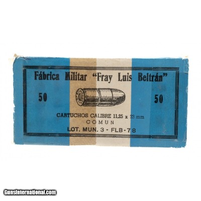 "Fabrica Militar
""Fray Luis Beltran"" 11.25x23mm Ammo 50 Rounds (AM1692)"