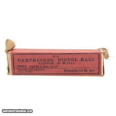 "WWI Frankford Arsenal .45 ammo (AM1709)"
