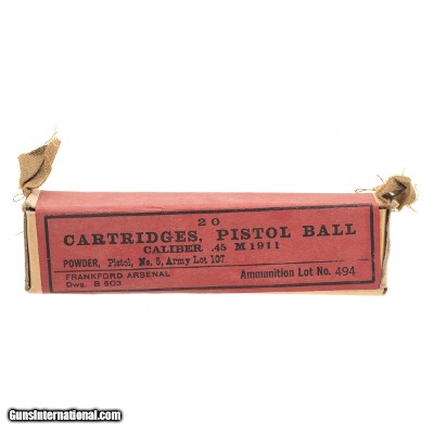 "WWI Frankford Arsenal .45 ammo (AM1710)"