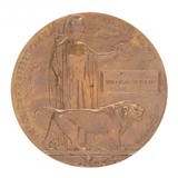 "World War I Great Britain Death Plaque (MM5058)" - 1 of 3